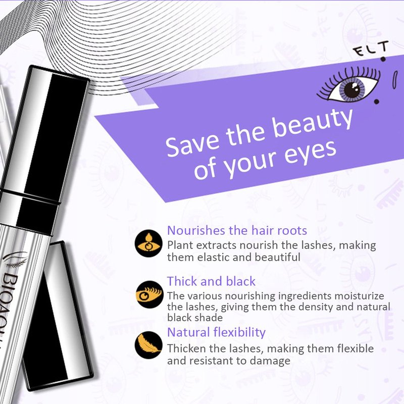 BIOAQUA Eyebrow Growth Serum Eyelashes Hairline Beard Lengthening Liquid Soft Brush Thickness Nourishing Elastic Moisturizing Natural Plant Extracts