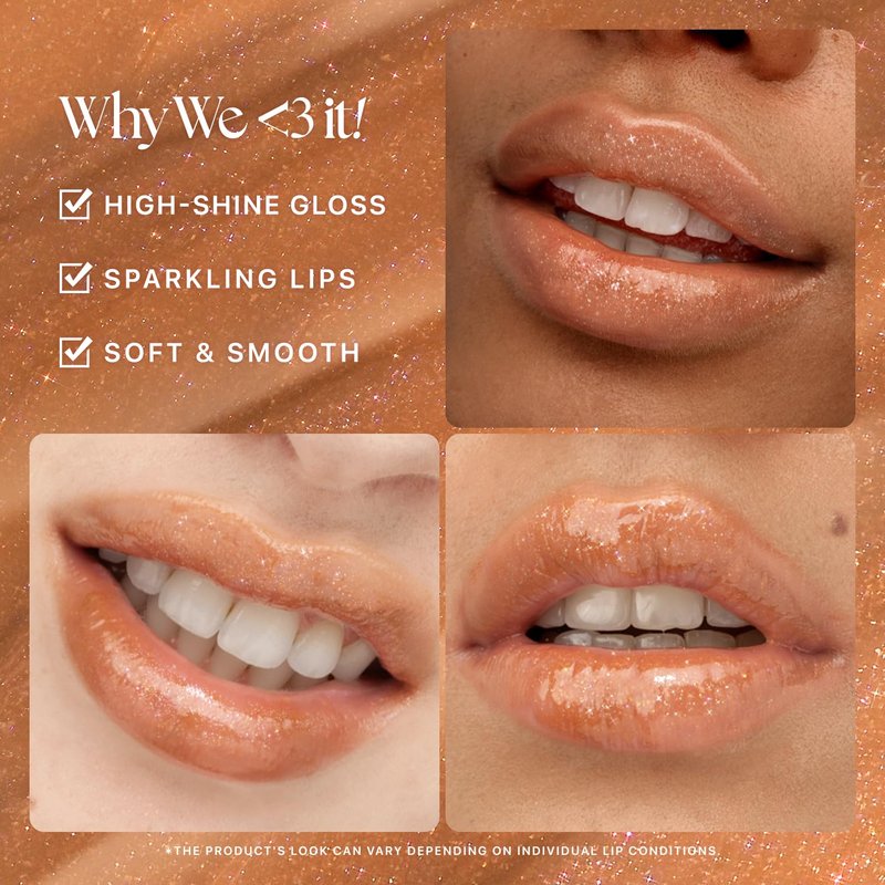 Honey Melting Lip Glitter - Hydrating Gloss & Moisturizing Balm | Shimmery-Sheer Tint (14 Maple)