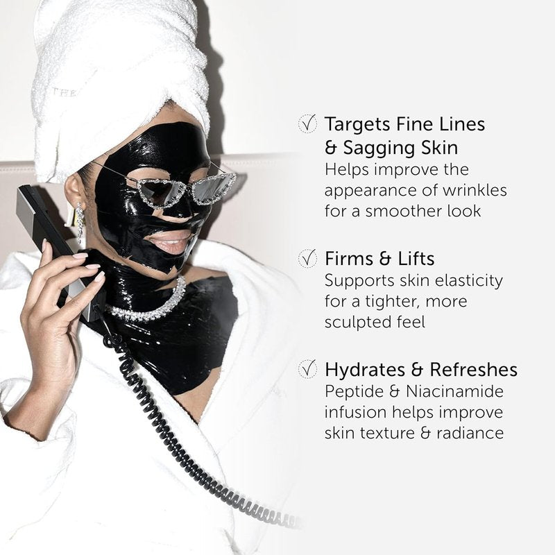 111SKIN Black Diamond Neck Mask - Hydrogel Firming Treatment for Fine Lines & Sagging Skin | 5 Sheets (1.45 fl oz Each)
