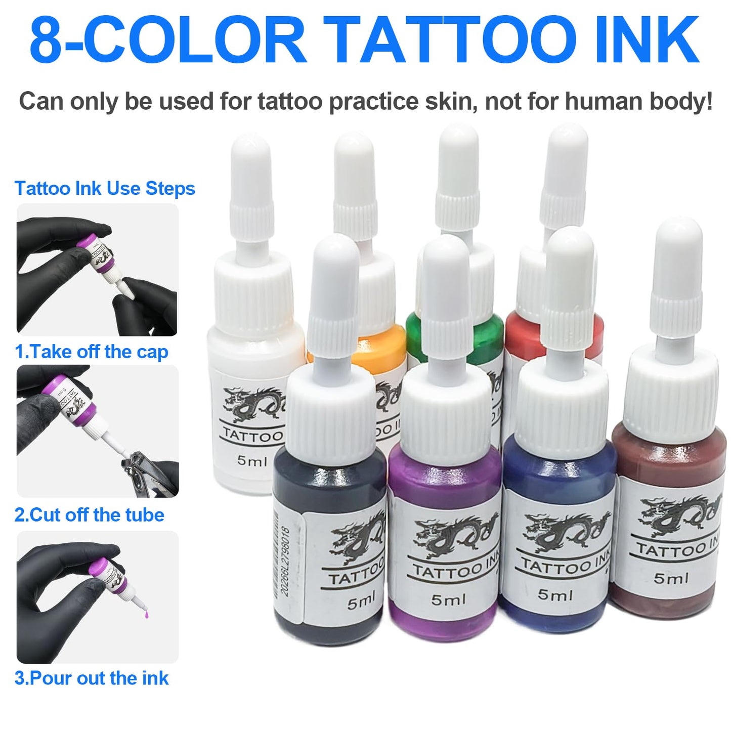 Tattoo Pen Kit - Wireless Tattoo Machine with 20 Cartridges & Pigments | All-in-One Toolkit for Beginners