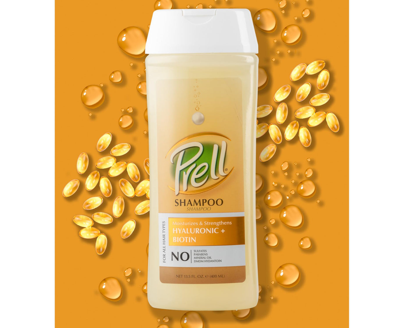 Prell Hyaluronic + Biotin Moisturizes & Strengthens Shampoo for All Hair Types 13.5 fl.oz