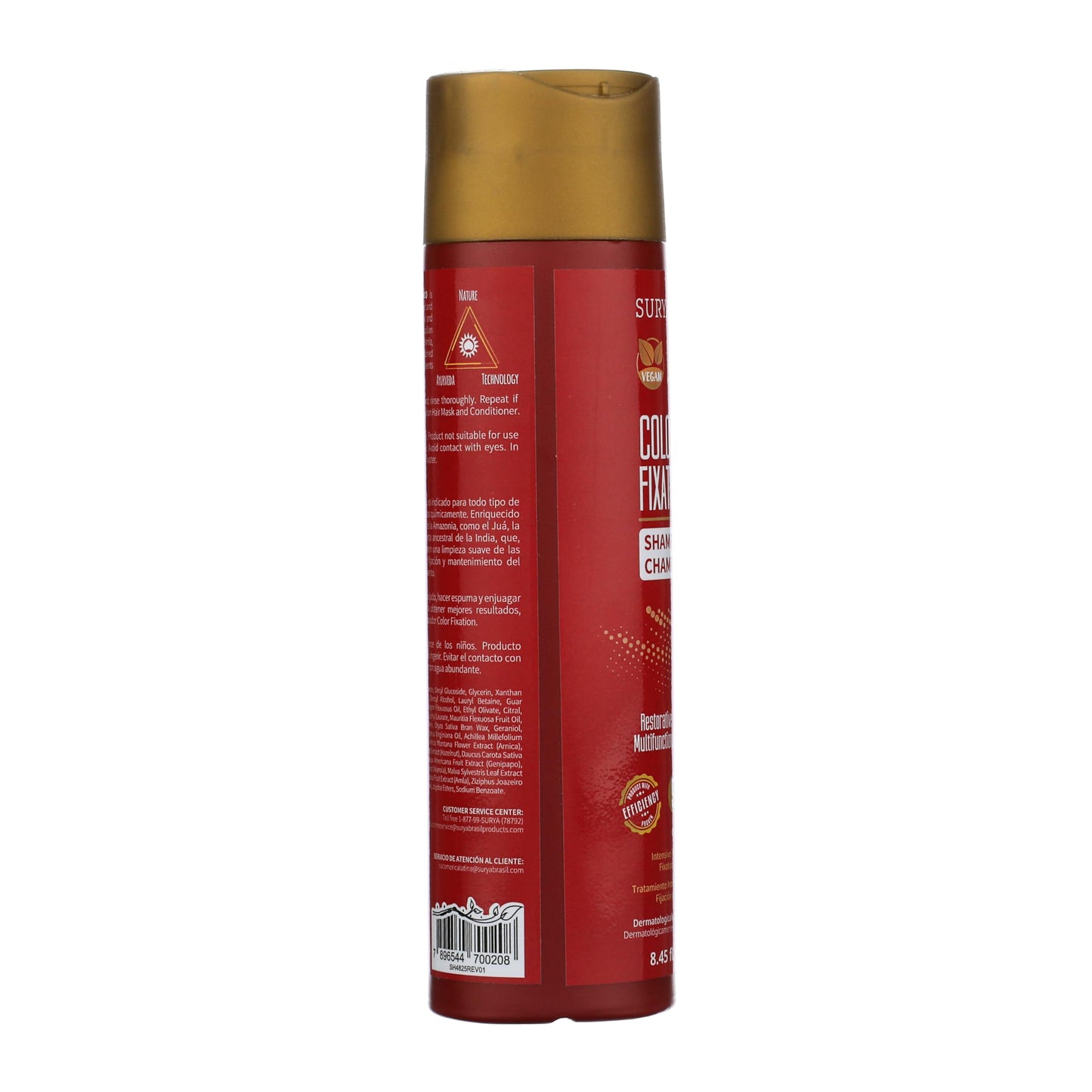 Surya Brasil Color Fixation Restorative Shampoo - 99% Natural Ingredients, Gentle Cleansing, Color Protection, Nourishing Botanicals, 8.45 oz