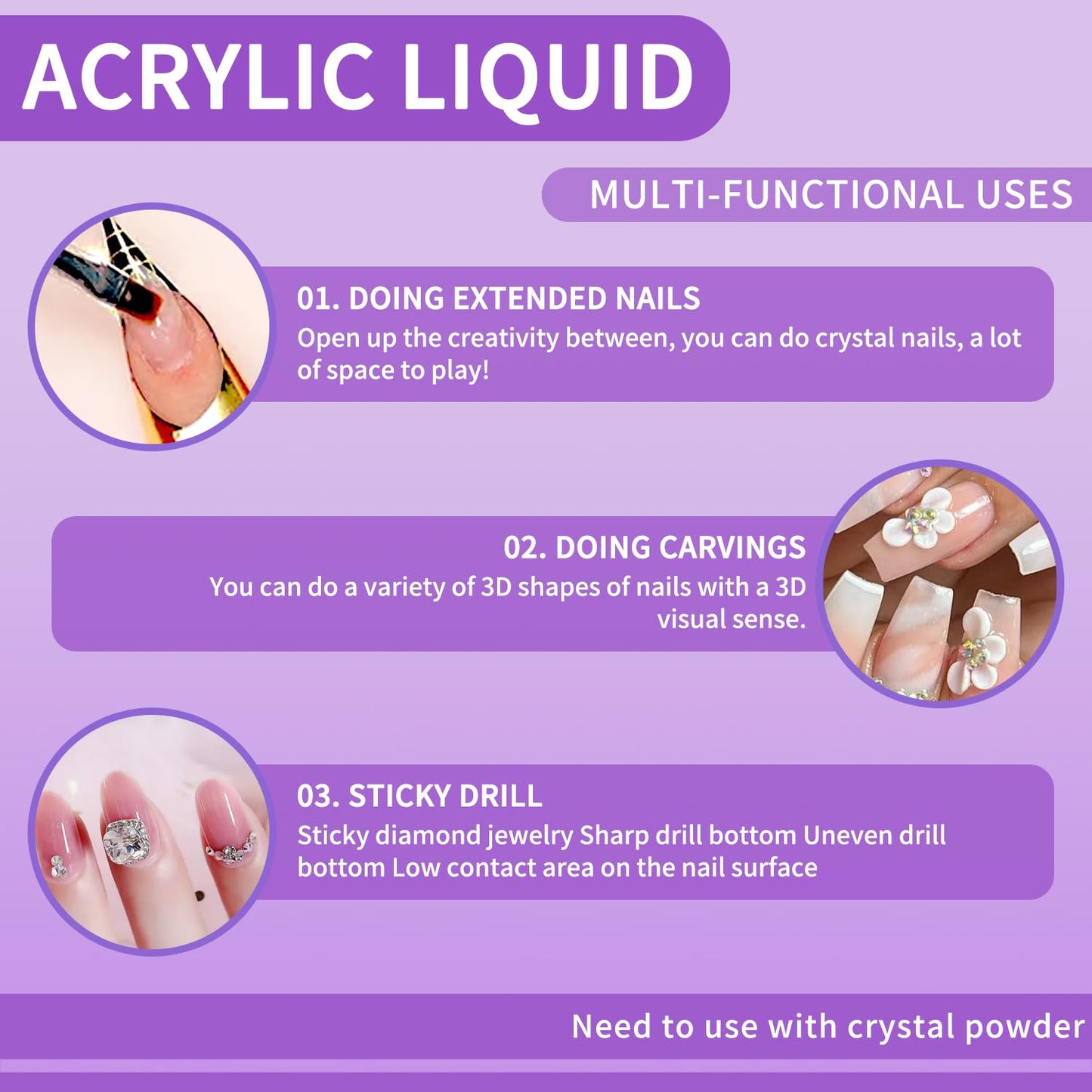 Gadcrystal Monomer Acrylic Nail Liquid,Nail Acrylic Liquid 500ml/17fl.oz,Acrylic Liquid for Nails,Acrylic Liquid Monomer,Acrylic Liquid for Acrylic Powder Nails Extension for Nail Art