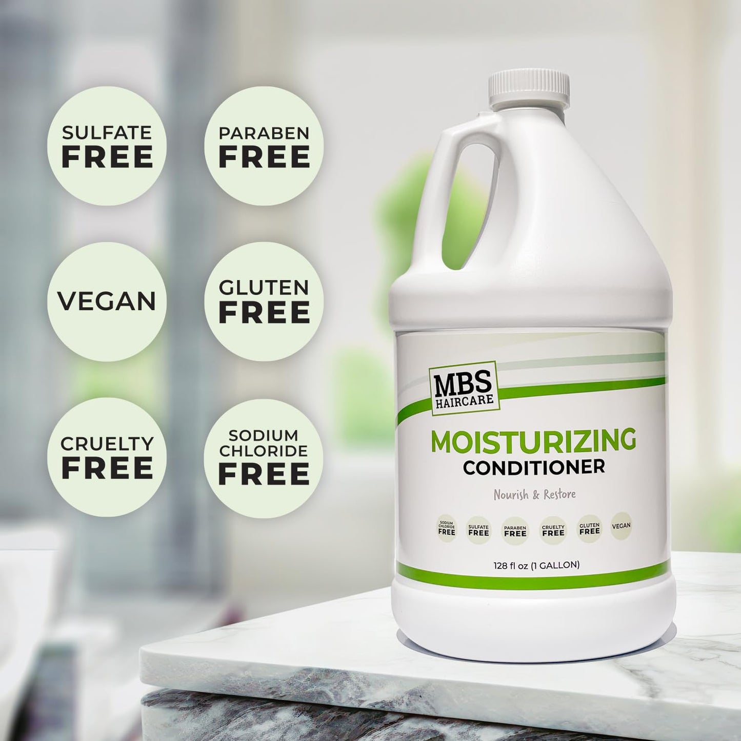 MBS Haircare Professional Gallon Moisturizing Conditioner – Sulfate-Free, Vegan Hair Repair with Botanicals & Lavender