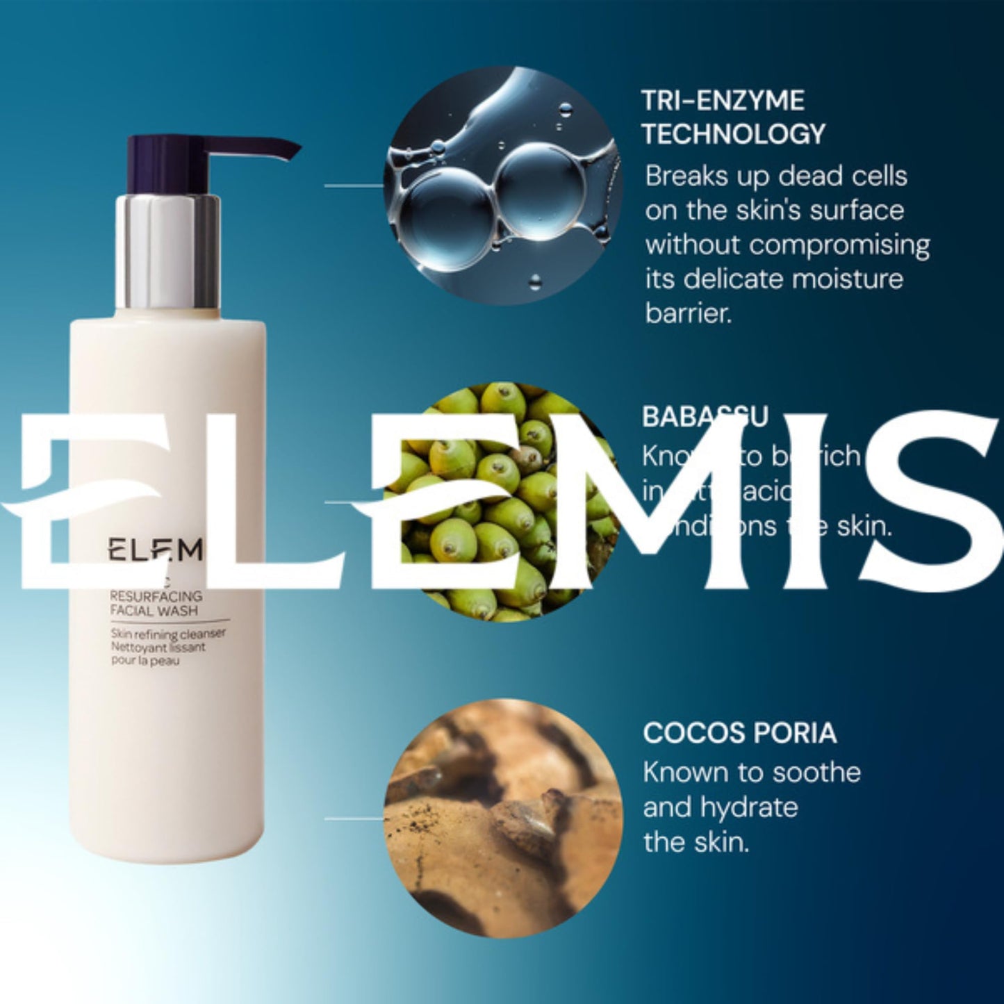 ELEMIS Dynamic Resurfacing Facial Wash - Gentle Daily Gel Cleanser - Enzyme-Powered Skin Refining Formula - Sensitive Skin Friendly - 6.7 fl oz