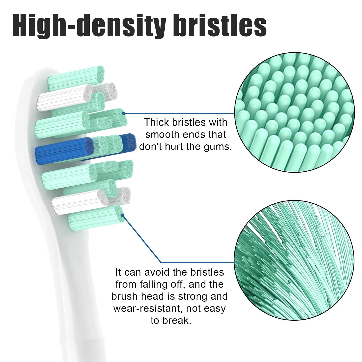 Replacement Toothbrush Heads for Philips Sonicare ProtectiveClean 4100 5100 5300 6100 Electric Toothbrushes, 8 Count