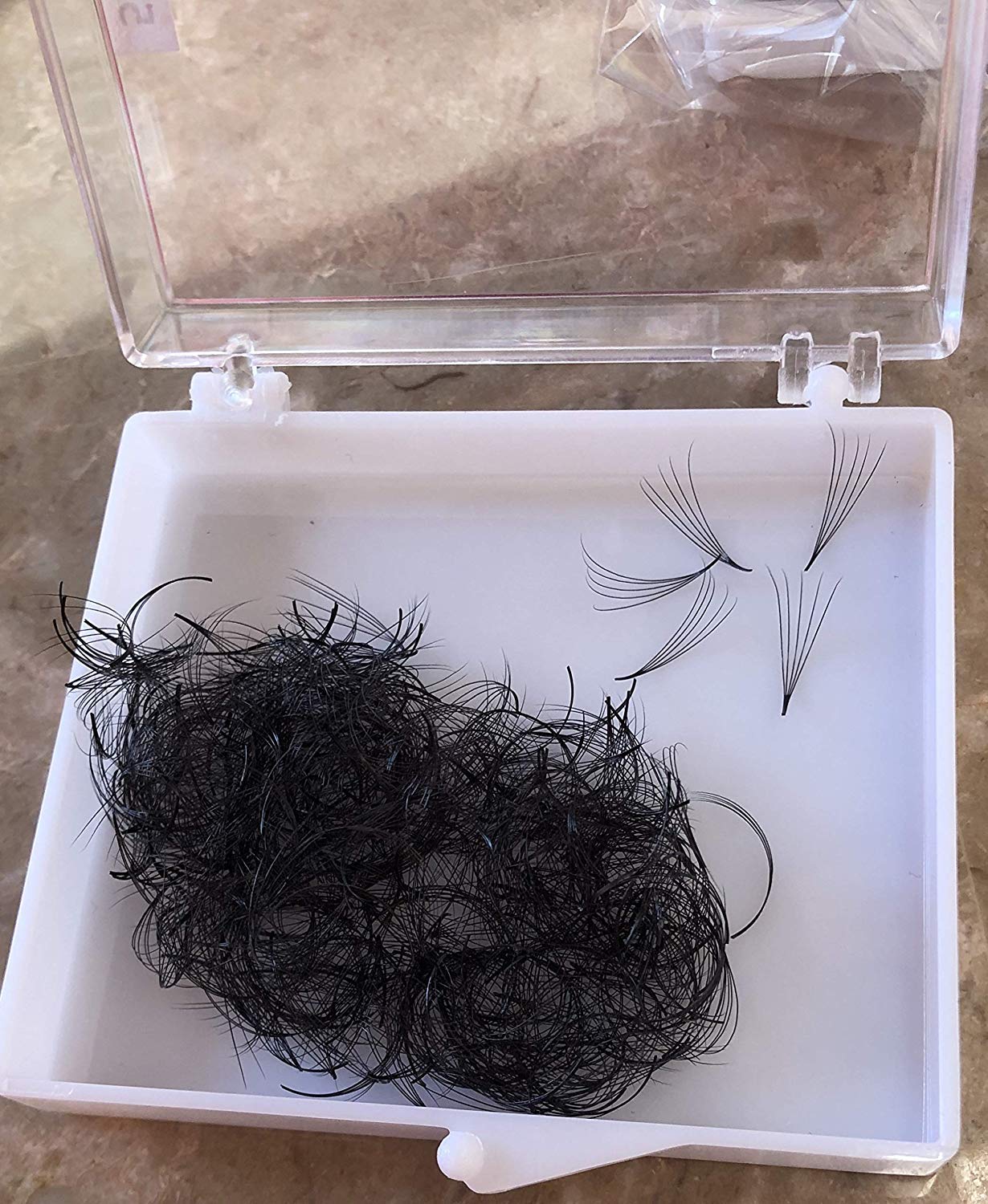 5D PREMADE (HAND MADE) FAN LASHES (500 FANS/TRAY) FOR EYELASH EXTENSION, D CURL, 0.07 THICKNESS, LENGTH FROM 9MM-15MM (D14mm5D)
