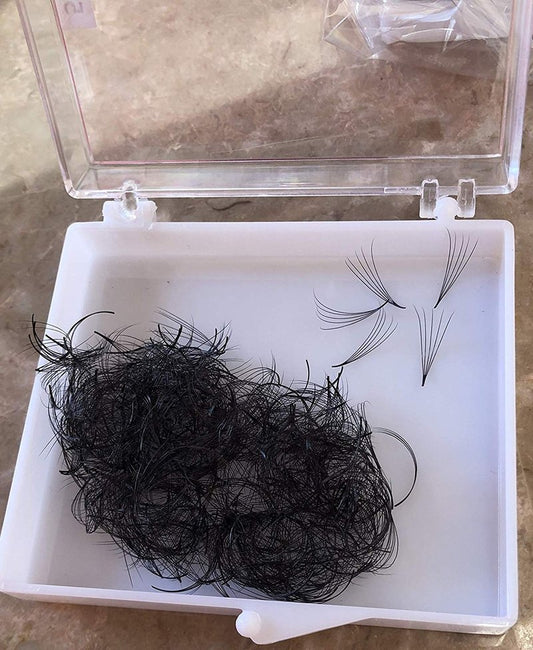 5D PREMADE (HAND MADE) FAN LASHES (500 FANS/TRAY) FOR EYELASH EXTENSION, D CURL, 0.07 THICKNESS, LENGTH FROM 9MM-15MM (D14mm5D)