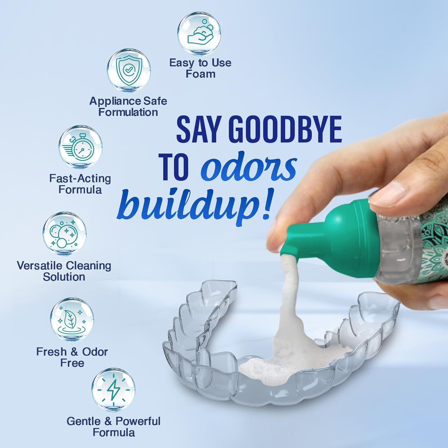 GuruNanda Retainer Cleaner Set - Ultrasonic & UV Cleaning Pod with Foam | Deep Clean for Aligners & Dentures