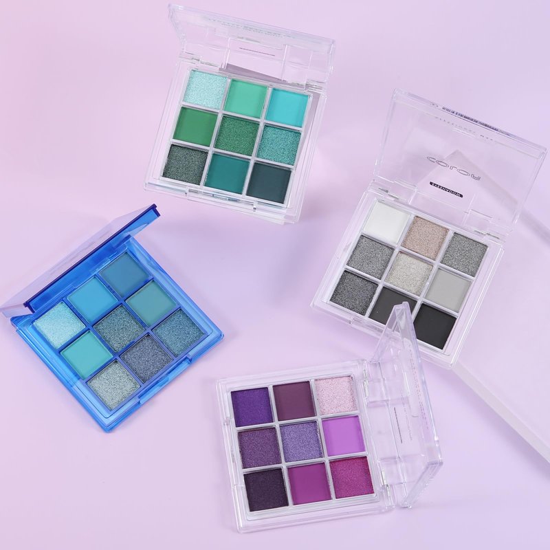 AFGHOUZ 9 Colors Eyeshadow Palette, Purple Eye Shadow Makeup Powder, Creamy, Shimmer Matte Shades, Travel Eyeshadow for Women