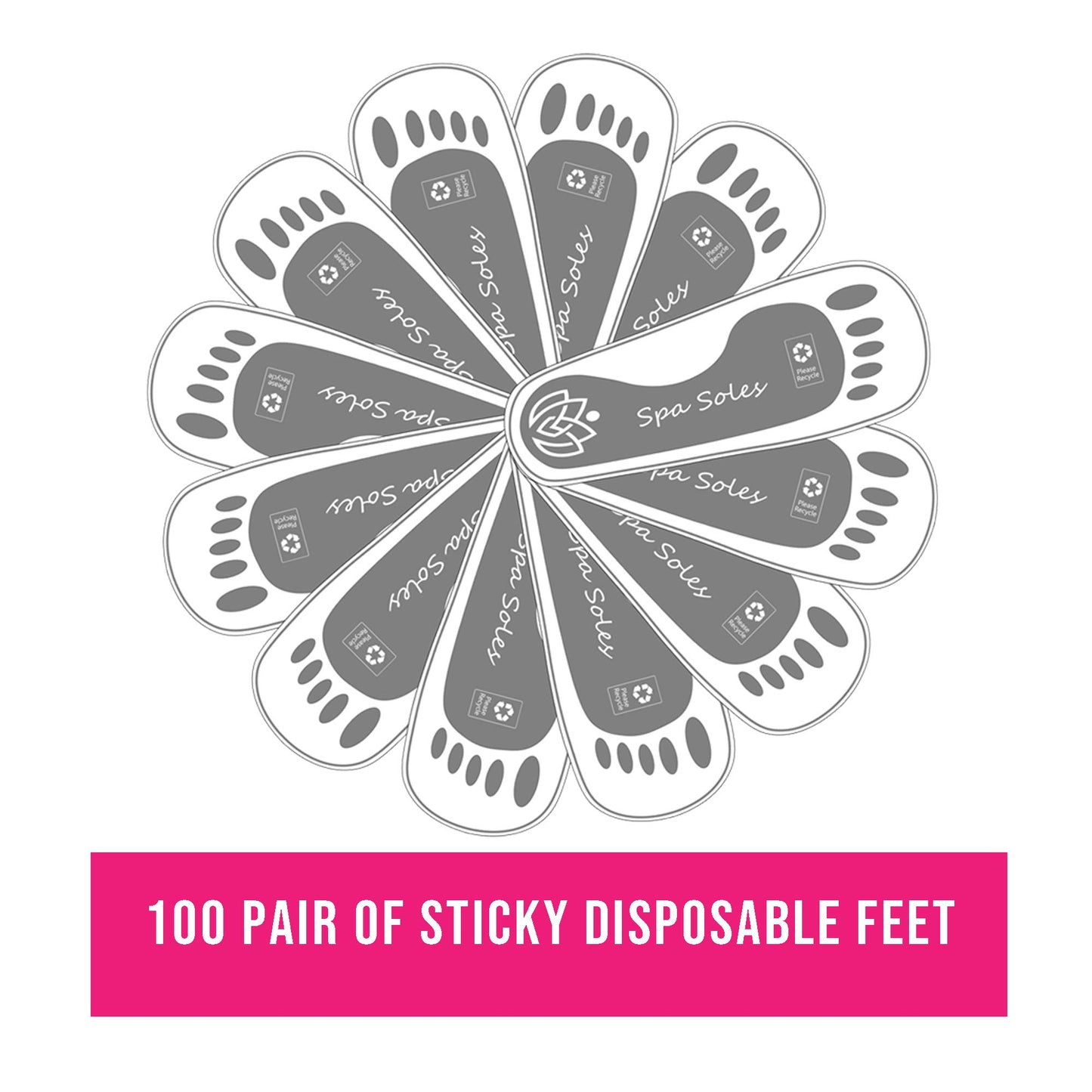 100 Pair Grey Disposable Adhesive Spray Tan Feet Protector Pads for Sunless Airbrush Tanning