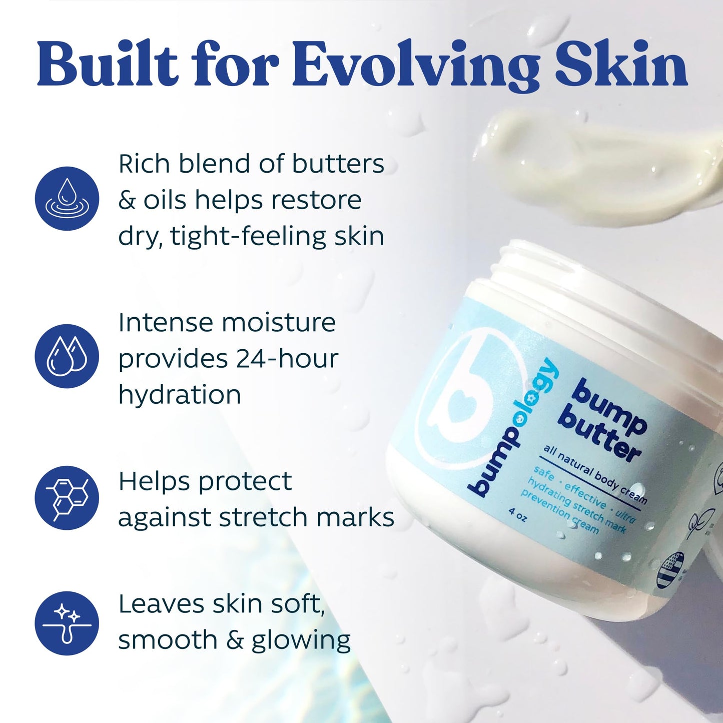 Bumpology Bump Butter, Hydrating Balm for Pregnancy, Stretch Marks, 4 oz