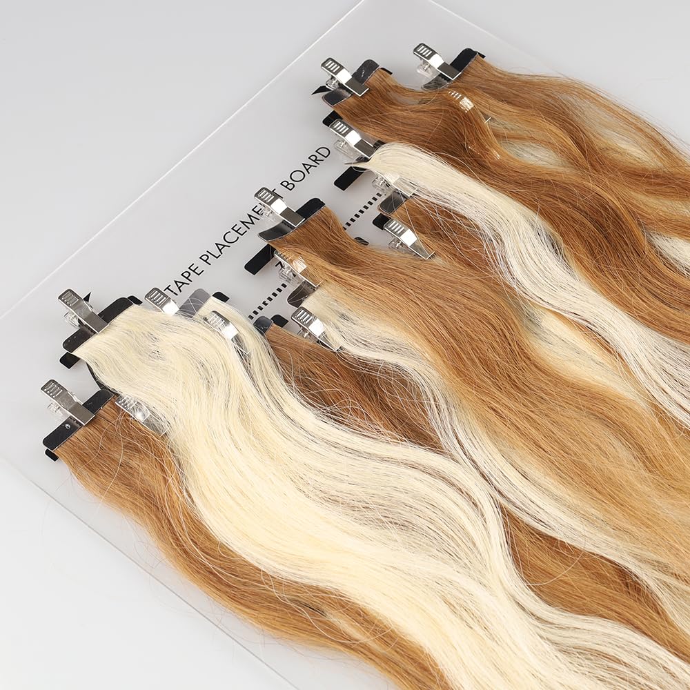GlamorDove Tape in Placement Board Hair Extensions Hanger Carrier Hair Display Holder Rack with Clips Hairpin Hair Styling Hairdressing for Tape In Hair Extensions Hair Beauty Salon