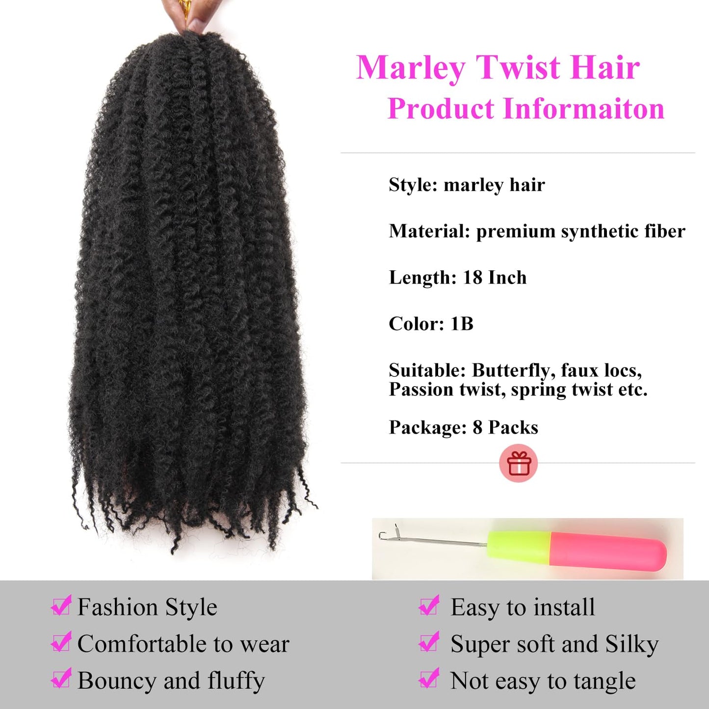 XSASLYET Marley Twist BraidIng Hair, Cuban Twist, 24 In,8 Packs,33/27