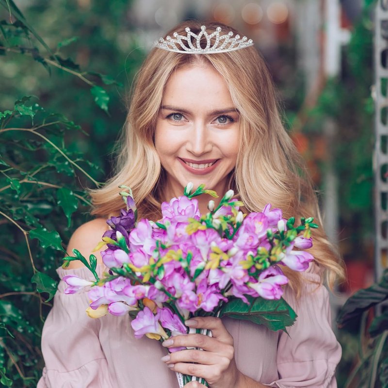 Sparkly Glitter Rhinestone Crown Headbands - 20 Pack Hair Tiaras for Weddings, Proms & Parties | 4.7 In, 20 Styles