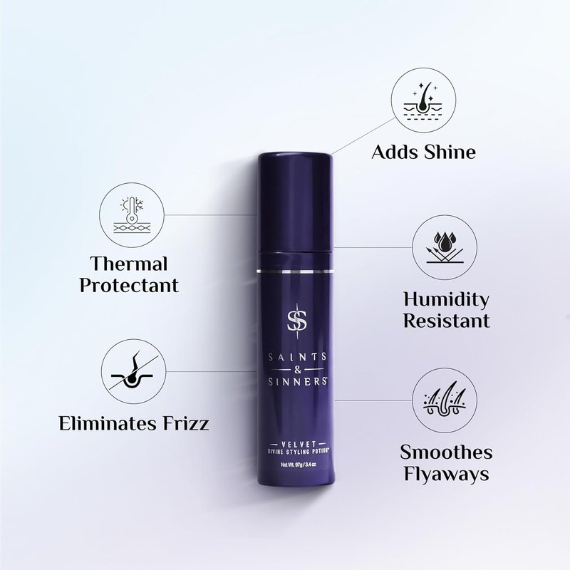 Velvet Divine Hair Styling Potion - Thermal Protectant & Moisturizing Anti-Frizz Cream | 3.4 oz