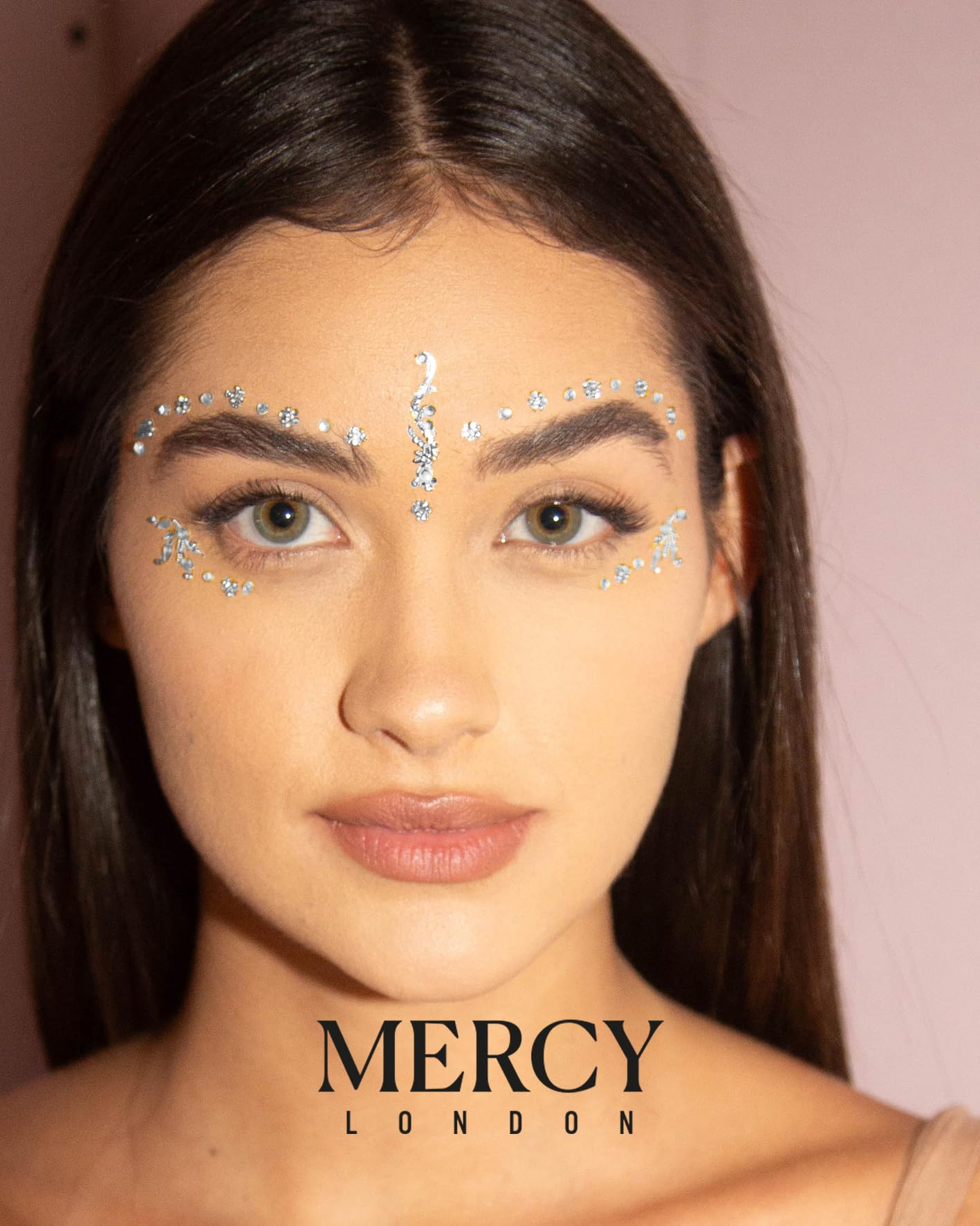 Gwen Silver Bindis ✮ MERCY LONDON Crystal Indian Bindi Face Jewels Gold Silver Bridal