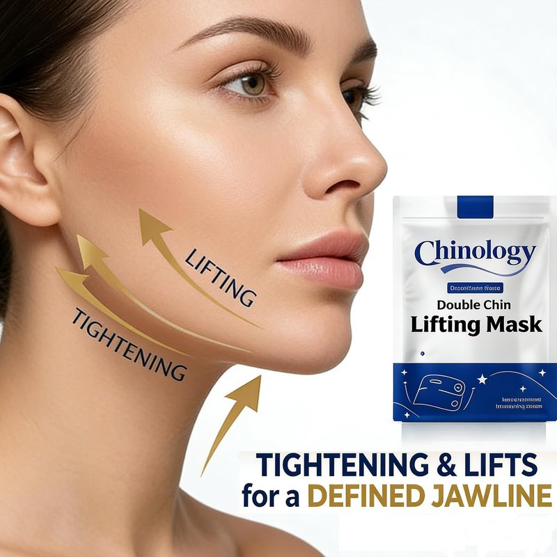 Chinology Double Chin Lifting Mask, 2026 New Reusable Upgraded Double Chin Reducer, Helps Create A Three-Dimensional Jawline, Sleep Mask for Face and Neck Upgraded Deep Collagen Firming Mask (5 Pcs)