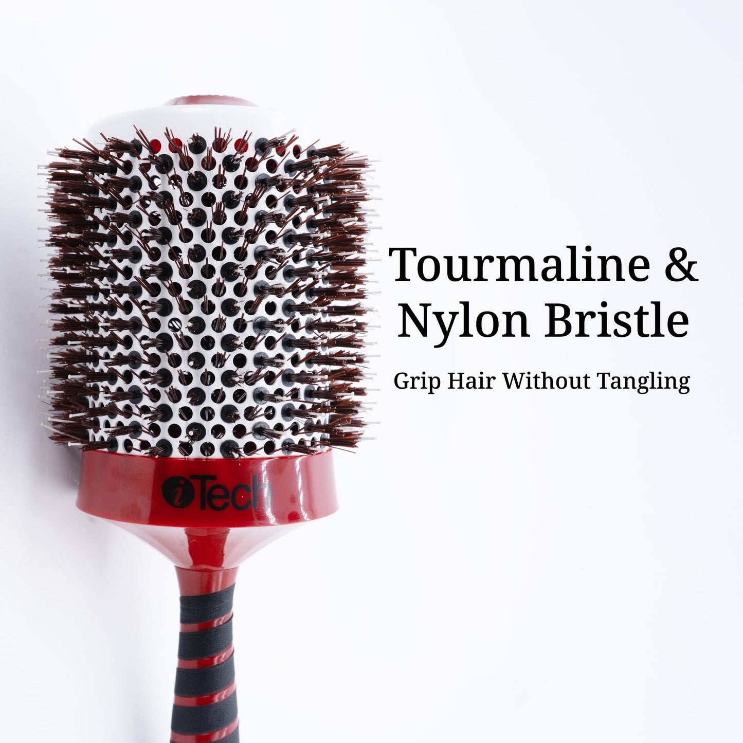 Boar & Nylon Bristle W/Magnetic Therapy Handle - 3 3/4"