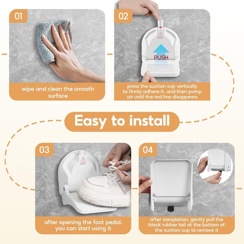 Foldable Anti-Slip Shower Foot Rest - No-Drill Suction Step for Shaving Legs | Supports Pregnant Women & Back Pain Relief