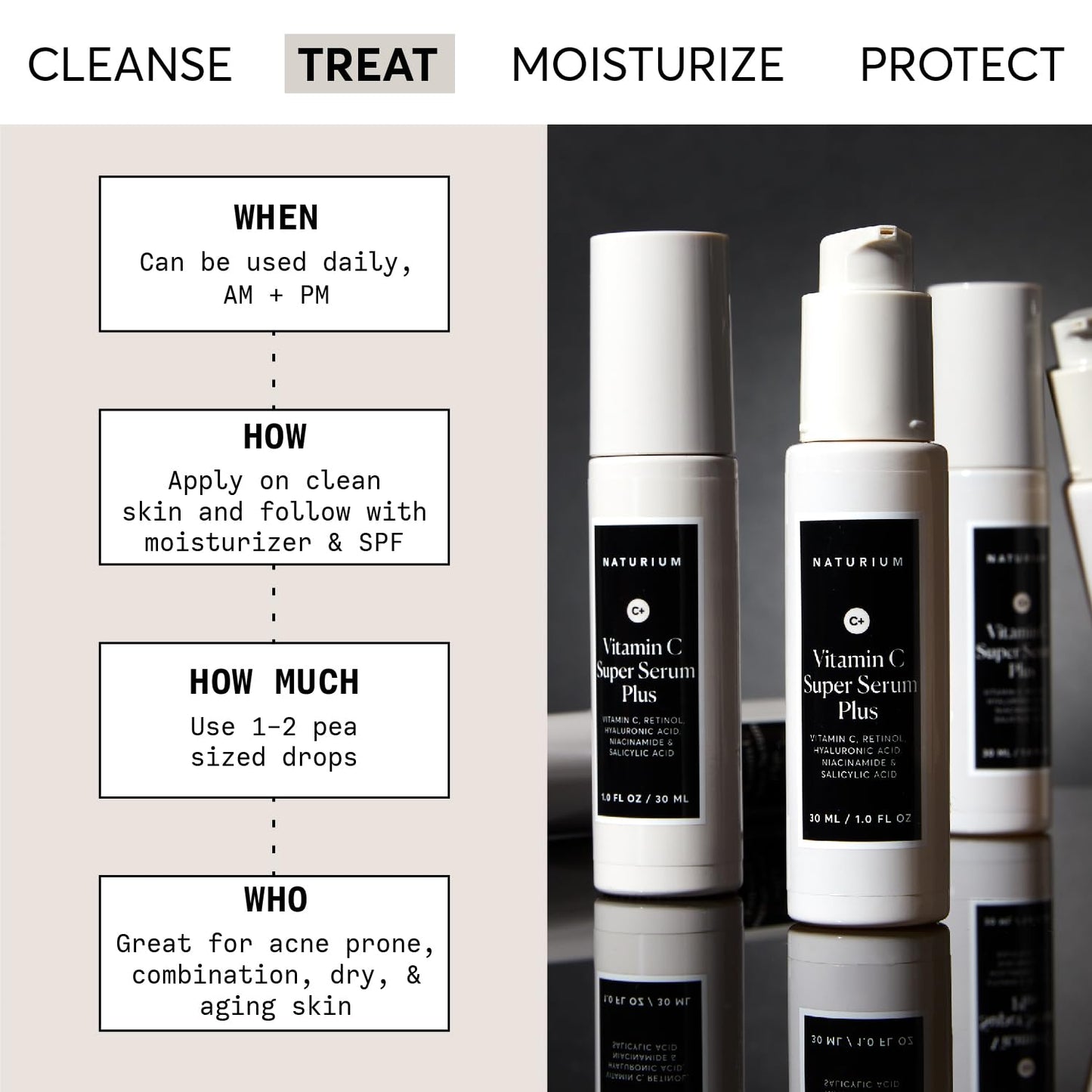 Naturium Vitamin C Super Serum Plus, Smoothing & Brightening Face Care, plus Retinol, Hyaluronic Acid, Niacinamide & Salicylic Acid