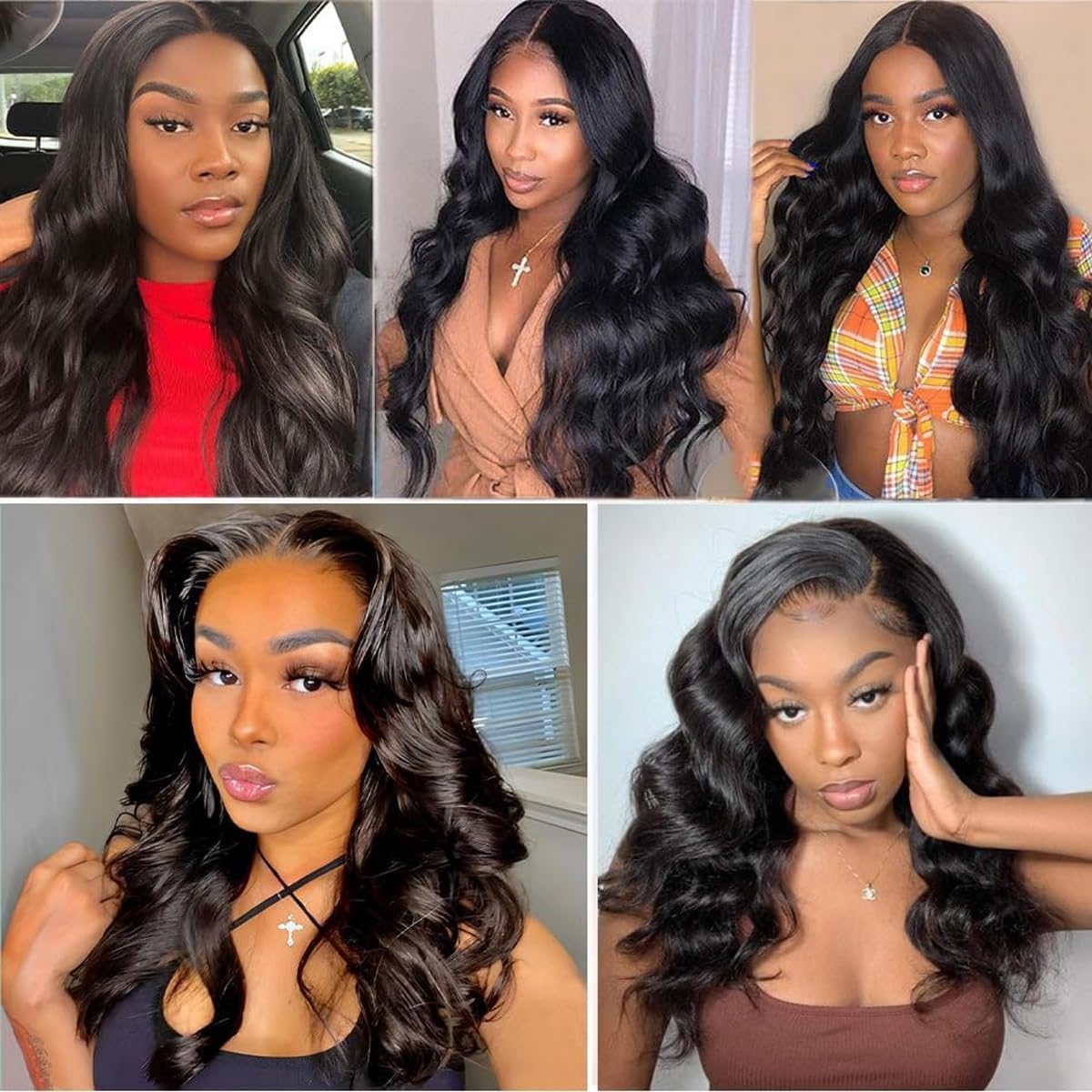 5x5 HD Lace Closure Human Hair Body Wave Closure 16 Inch HD Lace Closure Free Part 100% Human Hair Extensions for Black Women Pre Plucked with Baby Hair Natural Color