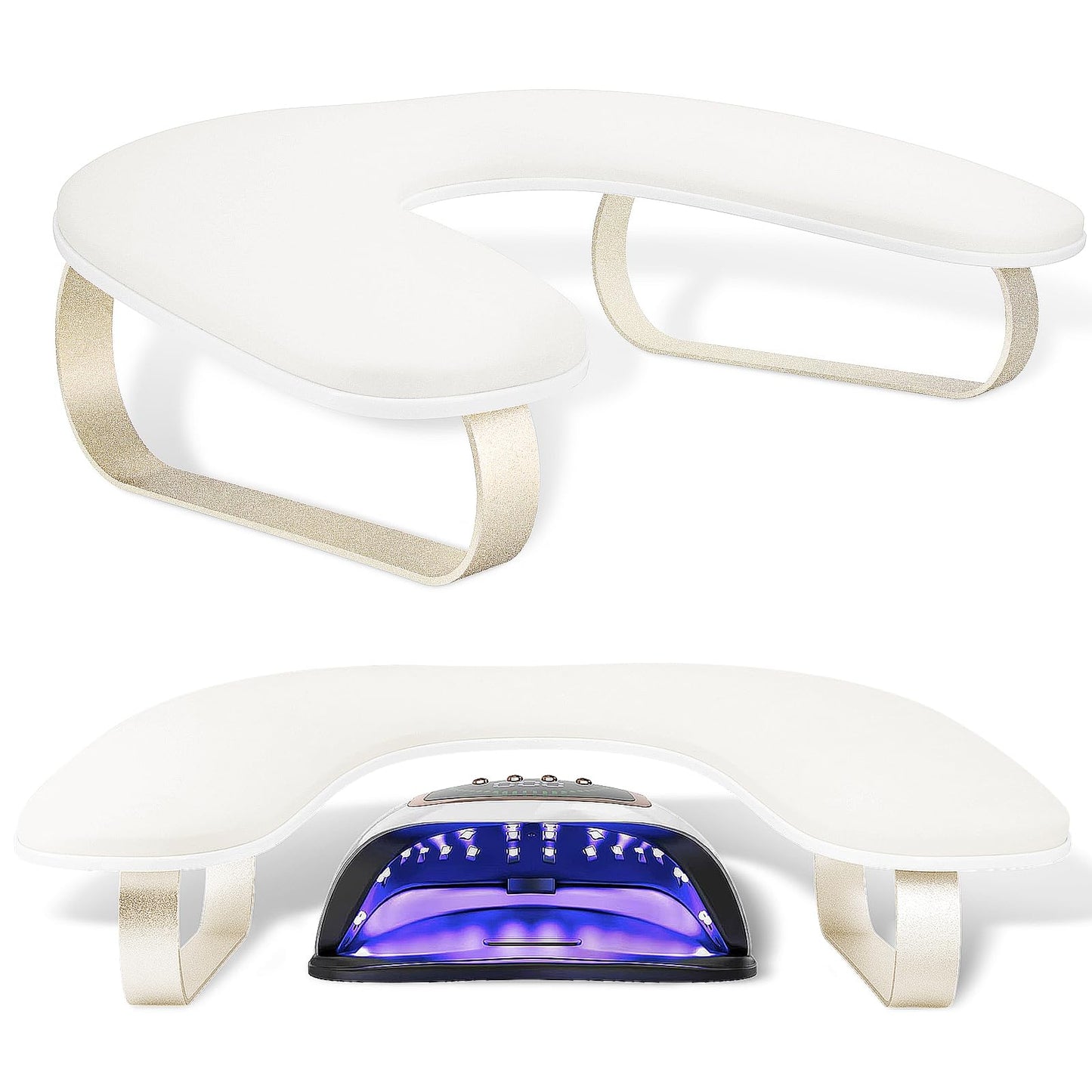 Arm Rest for Nails Tech Upgraded 10° Inclined, U-Shaped Manicure Nail Arm Rest Stand, Nail Armrest for Nail Tech Hand Rests with Aluminum Alloy Holder Non-Slip