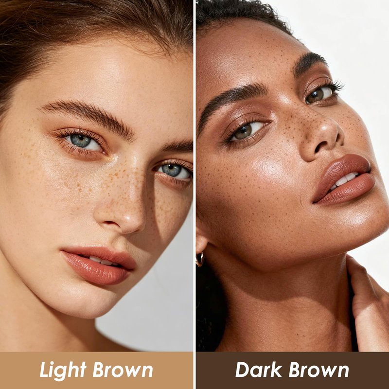 KYDA 2 Pcs Freckle Makeup Pen, Natural Lifelike Freckle Makeup Pen Magic Color, Waterproof Longlasting Soft Dot Sopt, for Natural Effortless Sunkissed Make up-Light Brown