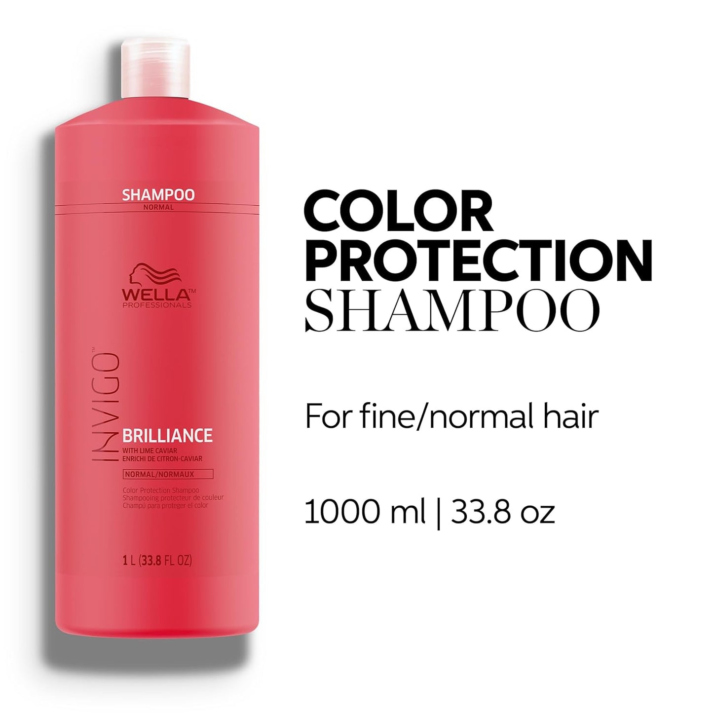 Wella Professionals Invigo Brilliance Shampoo - Color Care for Fine/Normal Hair | Daily Wash with Lime Caviar