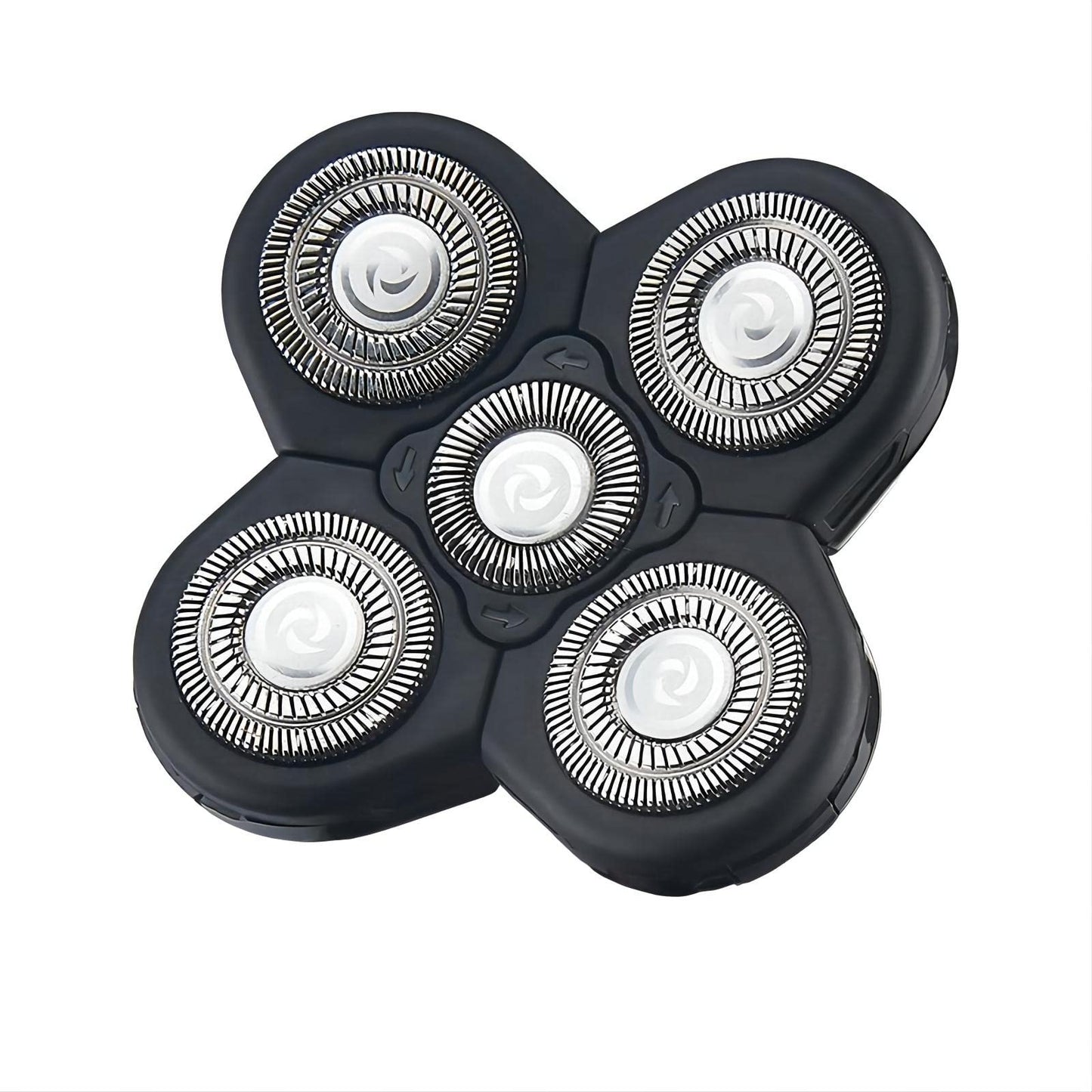 Men Electric Shavers Replacement Heads 5 in 1 Razor Replaceable Alternate Floating Washable Blade Trimmers Head (Black-2pcs)