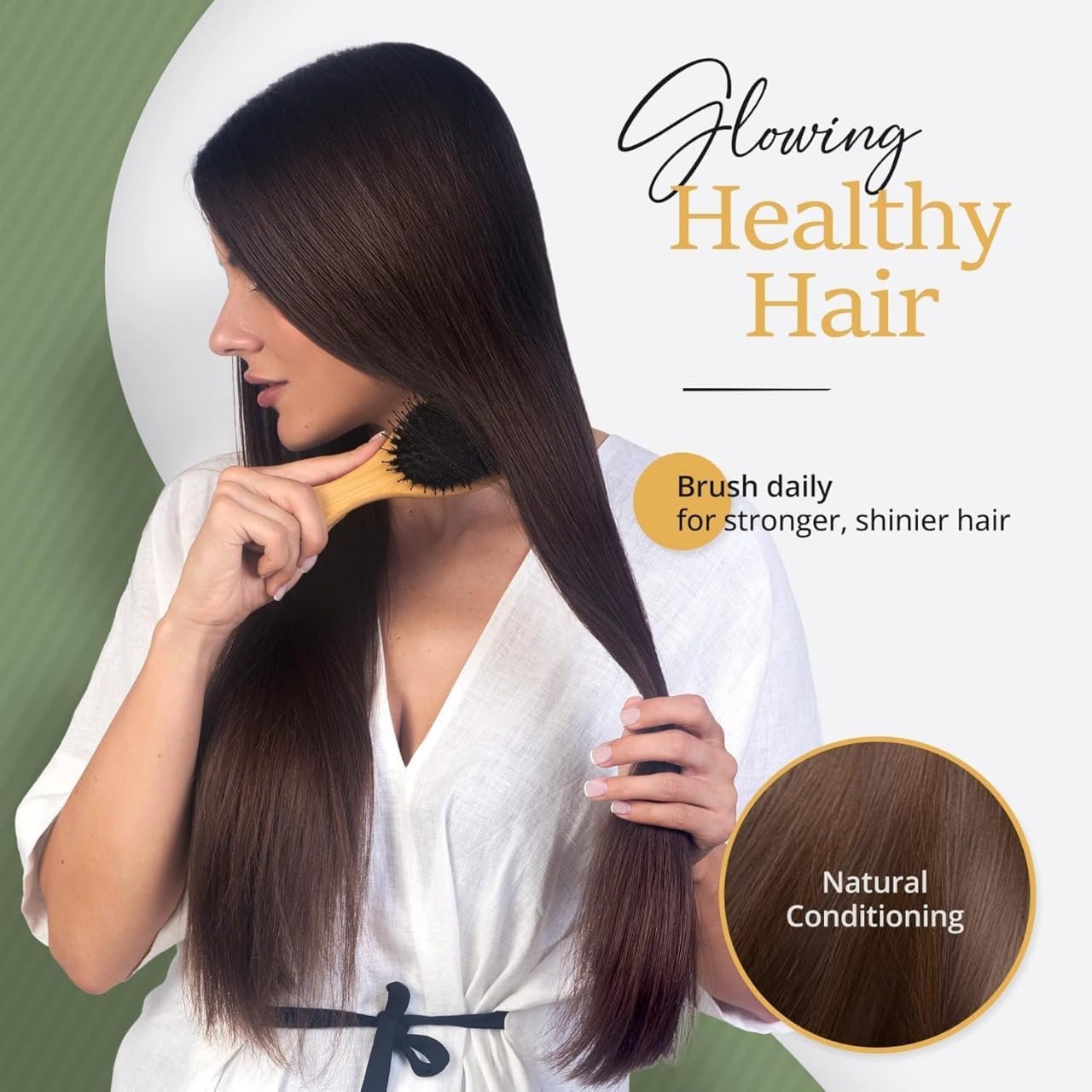 Belula Boar Bristle Hair Brush - Detangling Brush for All Hair Types | Curly, Long & Men's Hair