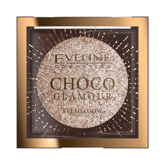 Eveline Cosmetics CHOCO GLAMOUR MONO EYESHADOW N01 MOON SPARKLE. Luxuary, highly shimmering EYESHADOW for wet or dry applications., pink