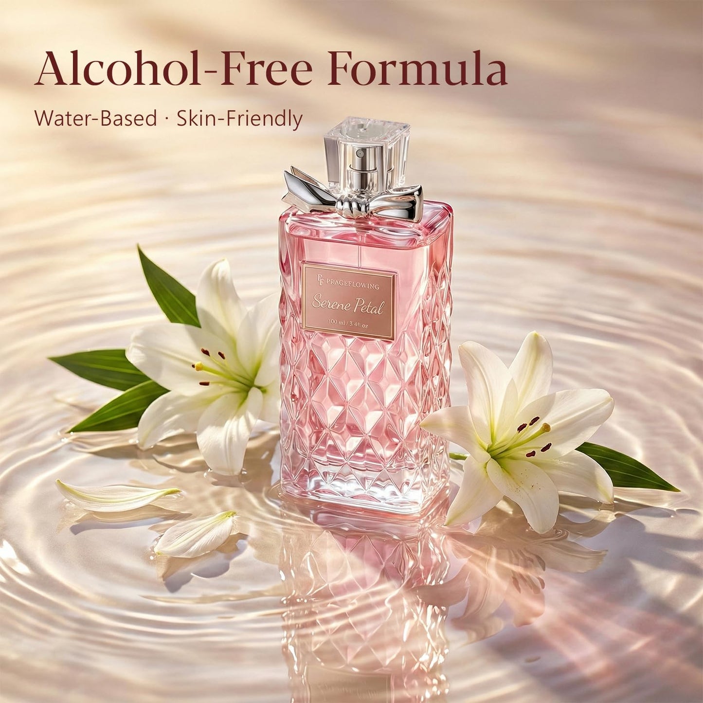 FF FRAGRFLOWING Perfume for Women - 100 ml / 3.4 fl oz - Alcohol-Free Long Lasting Floral Fragrance, Elegant Womens Perfume Gifts for Women and Moms