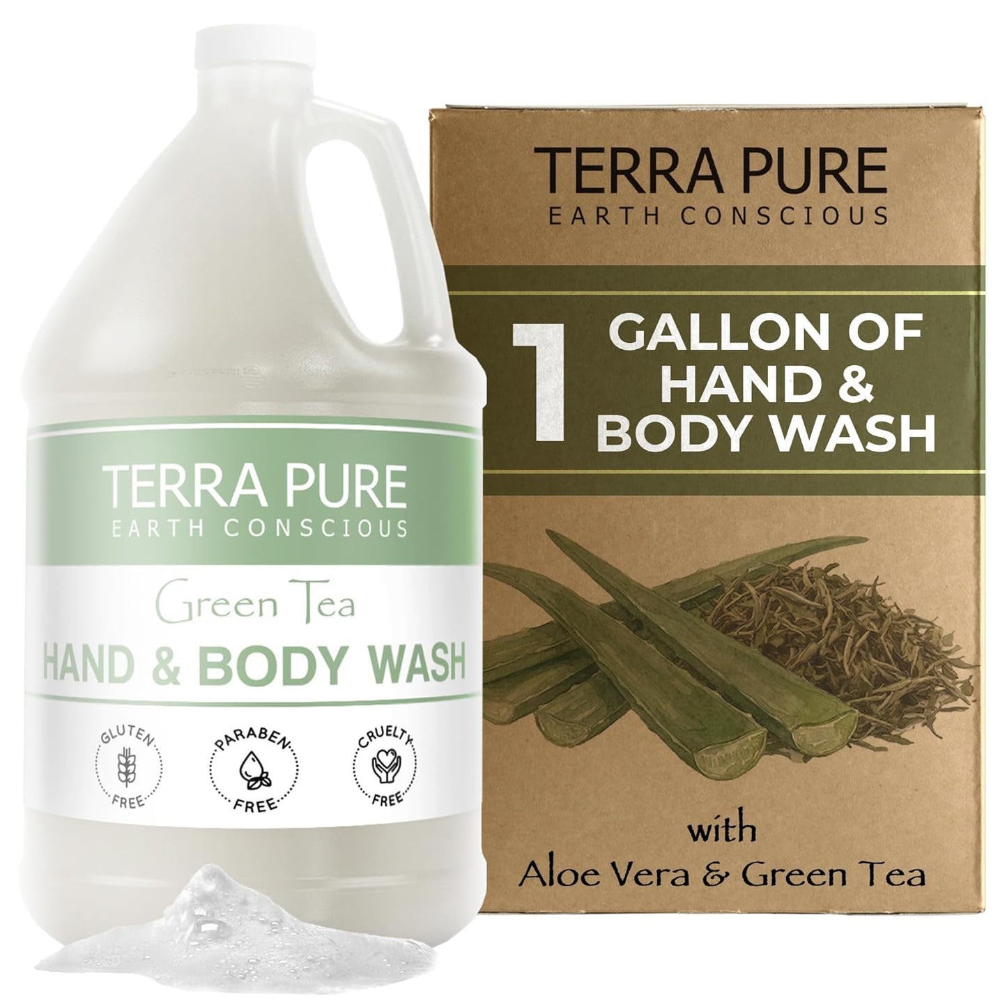 Terra Pure Body Wash & Hand Soap - One Gallon Refill for Dispensers | Eco-Friendly Formula