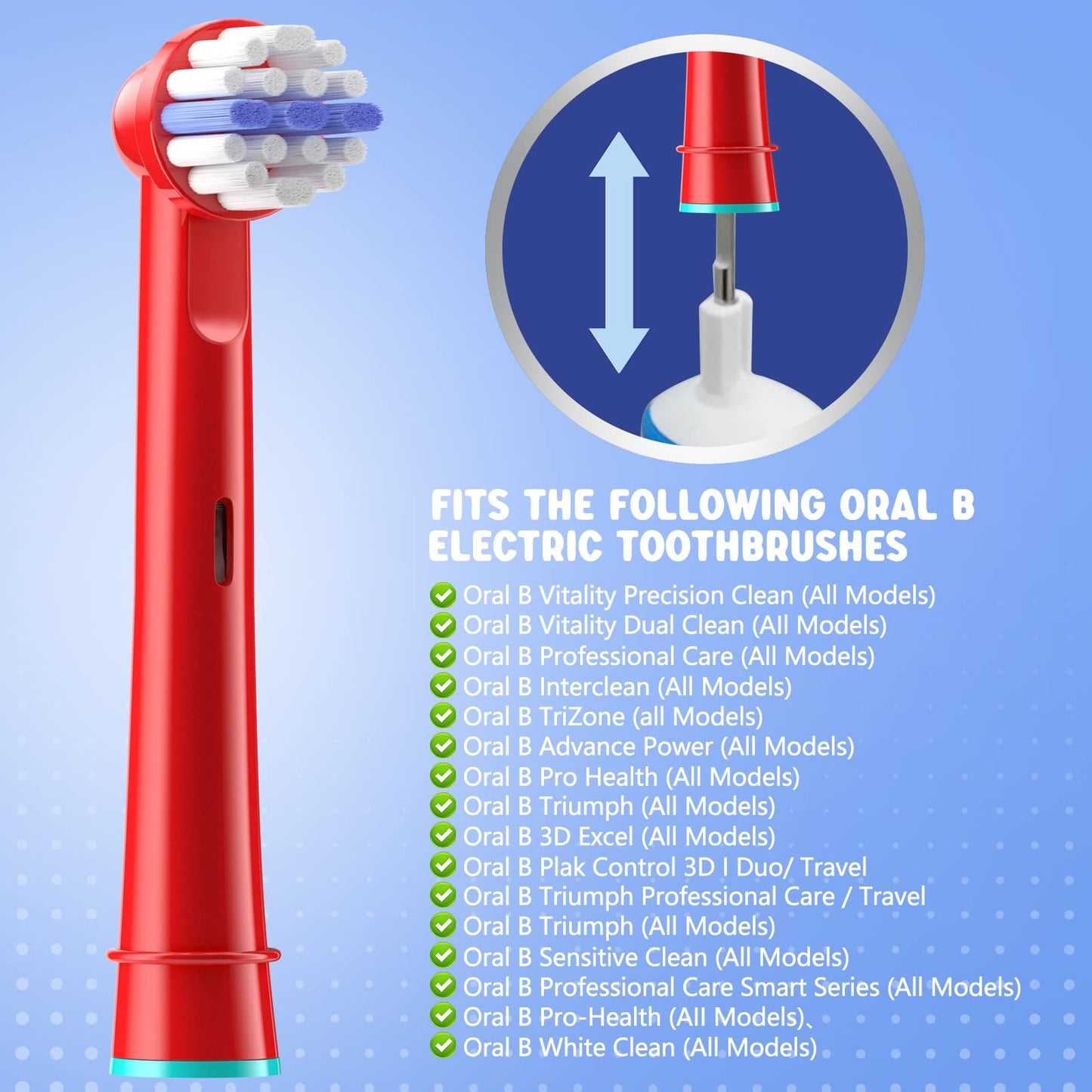 THISONG Kids Electric Toothbrush Replacement Heads Compitable with Oral-B – Soft Bristle Precision Soft Cleaning, 8-Pack in 4 Colors, Designed for Children