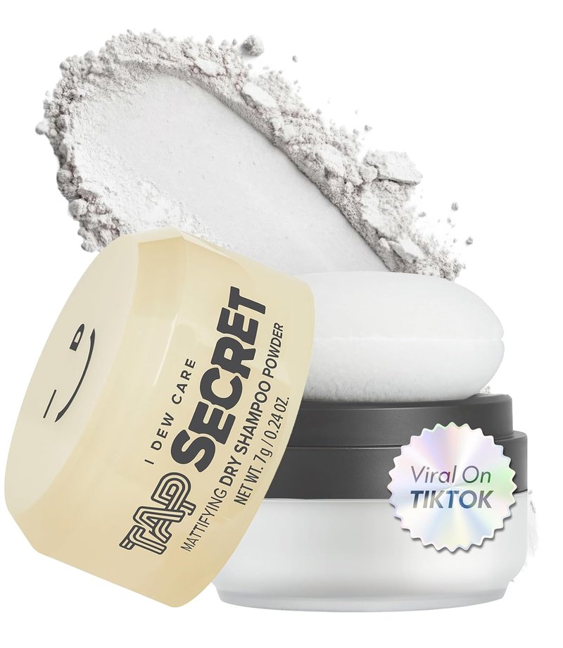 I DEW CARE Tap Secret Dry Shampoo Powder - Strengthening & Volumizing | Travel Size, Brunette, 0.24 Oz