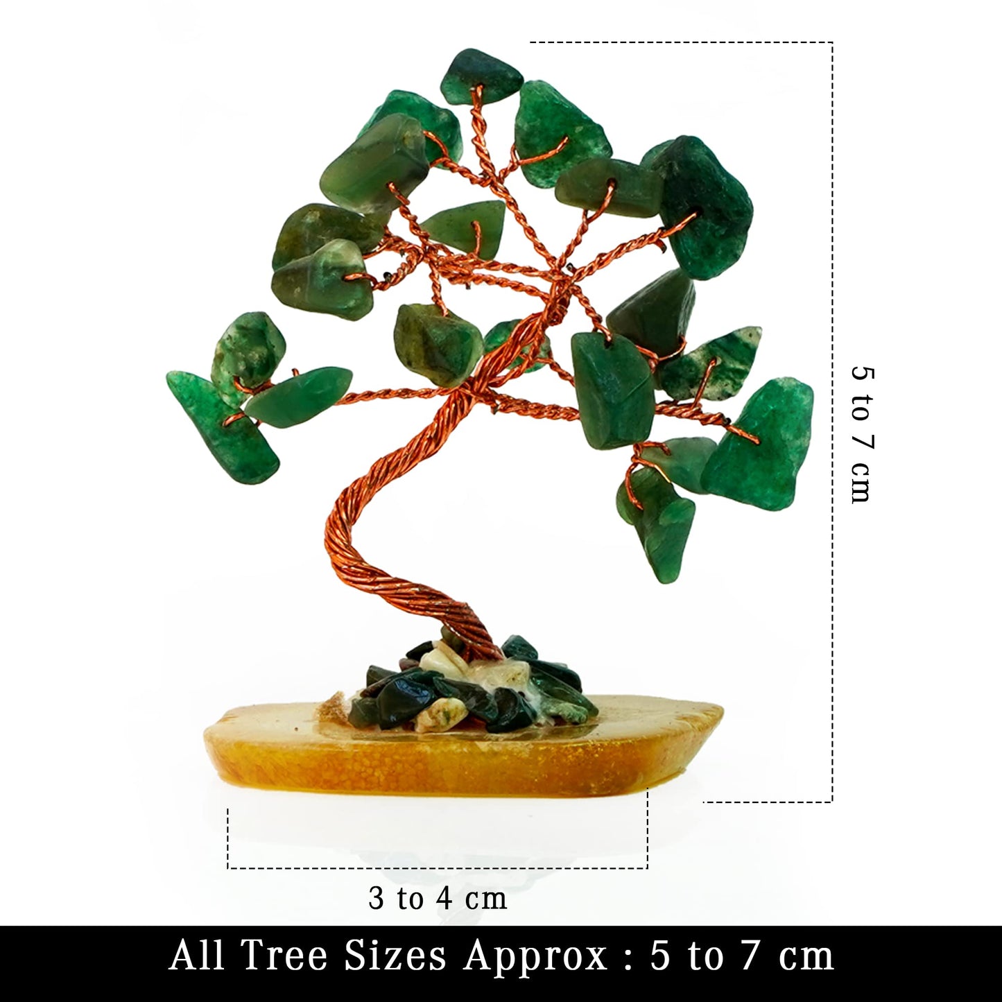 KARMAPLEDGE Set of 6 Crystal Trees Unique Birthday Gifts for Women, Mom & Dad, Slice Base Handmade Reiki Healing Stones for Home, Office Desk Decor, Bring Money, Positivity, Spiritual Good Luck Gifts