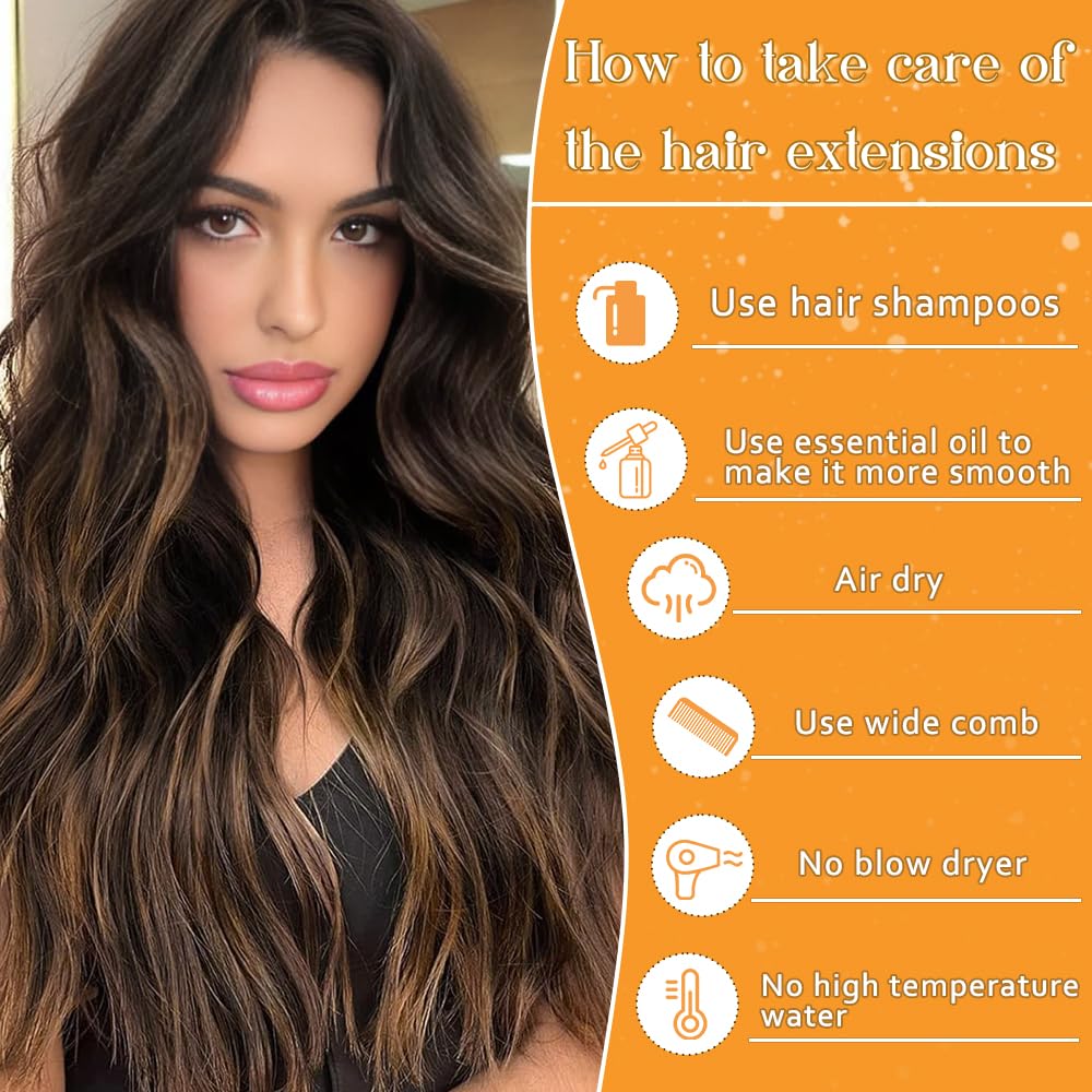 YDDM Tape in Hair Extensions Human Hair 18 Inch 20pcs Balayage Natural Black to Chestnut Brown 100% Remy Human Hair for Women Seamless Invisible Tape in Hair Extensions(1B/1B/6#, 18 Inch)