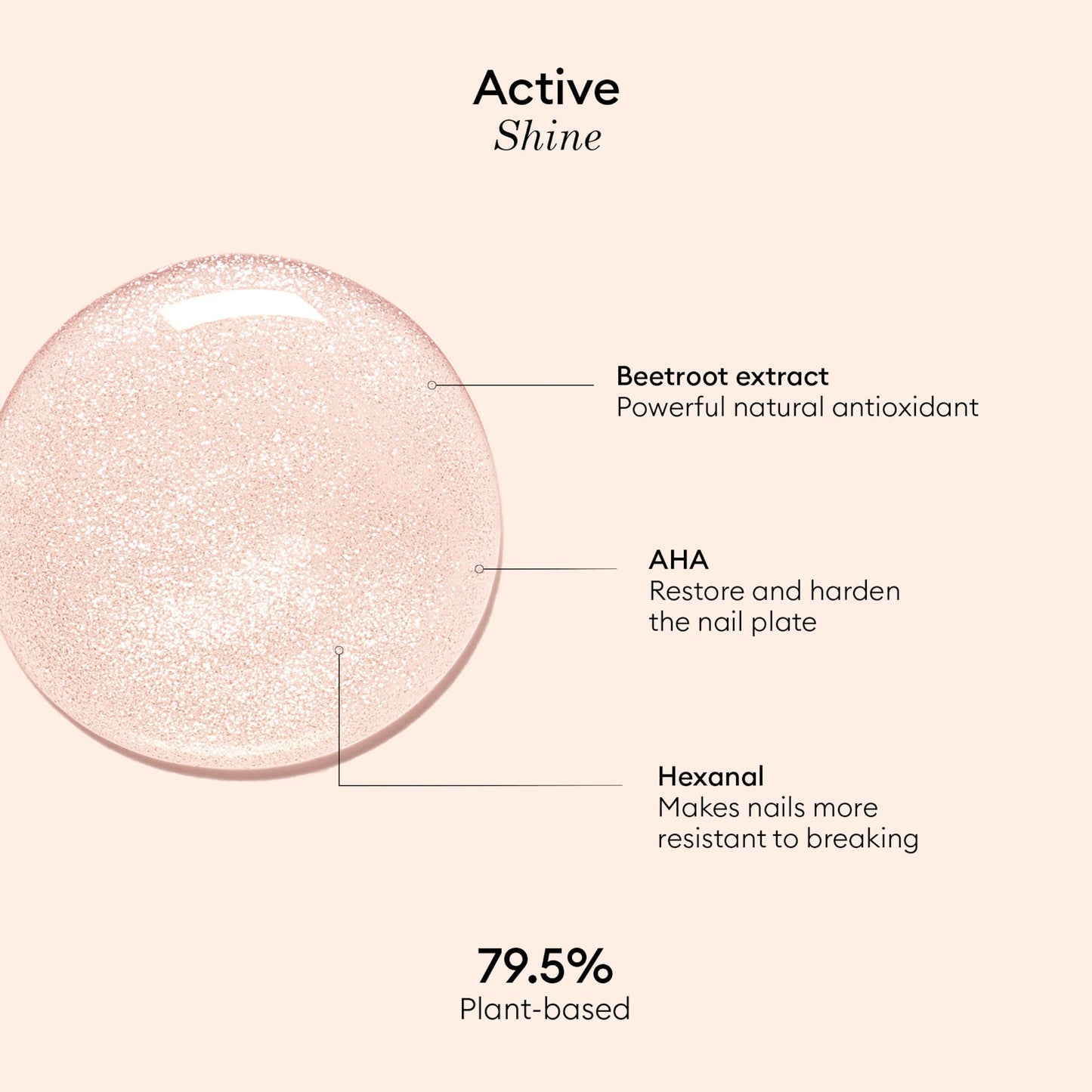 Manucurist Active Shine Illuminating & Care Nail Polish - Nail Concealer - No Lamp - Ultra-Shiny 2 in 1 Nude Gel Polish: Nail Strengthener and Growth, Highlighter & Care - Helps Damaged Nails Repair