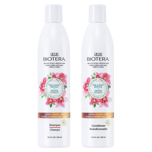 Biotera Ultra Color Care Shampoo & Conditioner Set for Vivid Color-Treated Hair - Protects & Extends Vibrancy with Coconut & Orchid Extract, Enhances Shine & Softness, Sulfate-Free, 15.2 Fl Oz