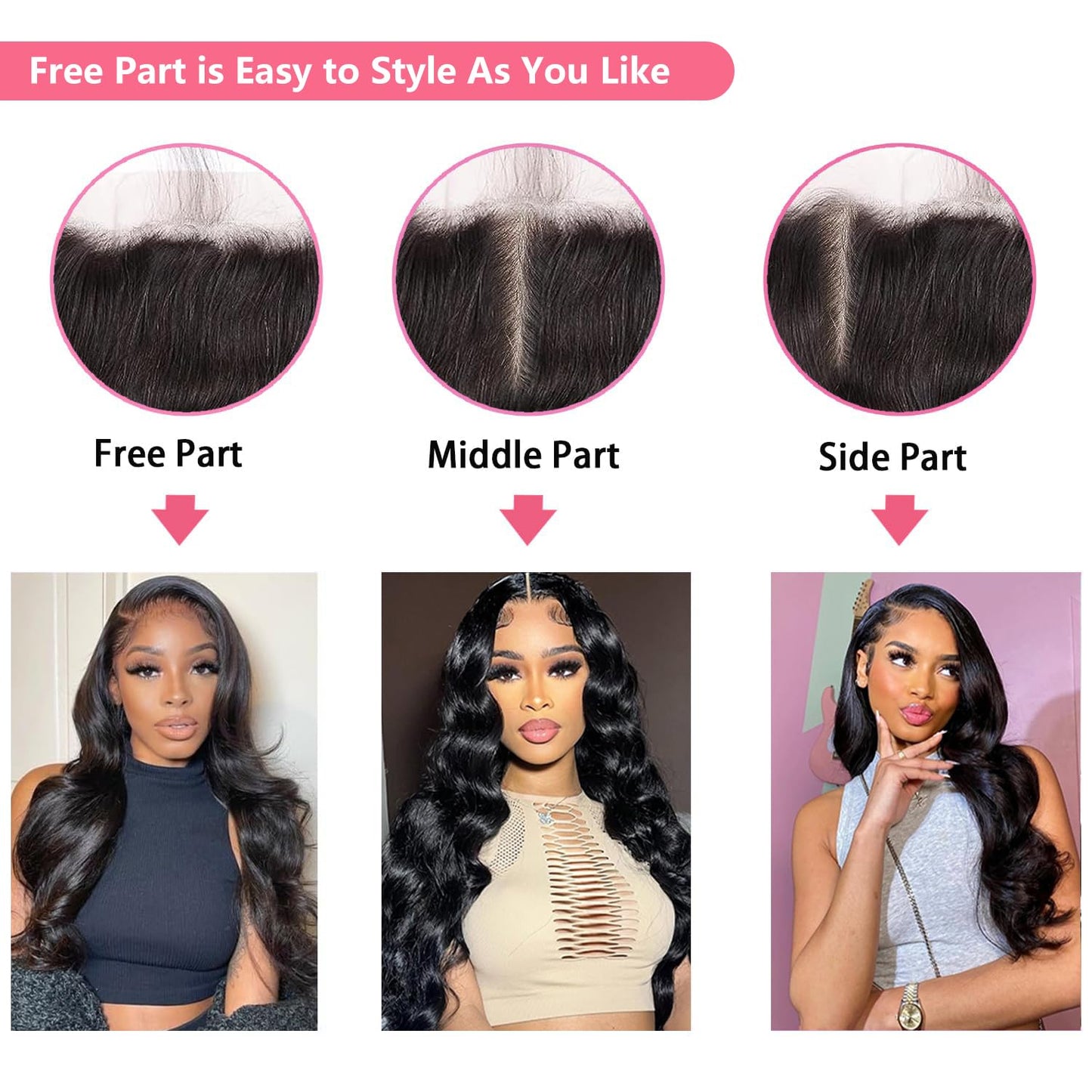 4x4 Lace Closure Human Hair Body Wave HD Lace Closure 20 Inch Free Part 100% Unprocessed Brazilian Virgin Human Hair Extensions for Women 150% Density Pre Plucked with Baby Hair Natural Black Color