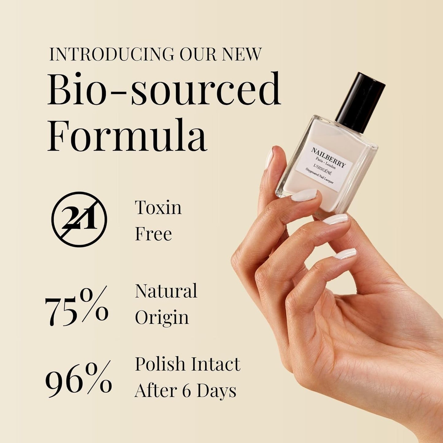 Nailberry L'Oxygéné Oxygenated Nail Lacquer - Gray Black Semi-Sheer Polish | UV Protected & Vegan | 15 ml