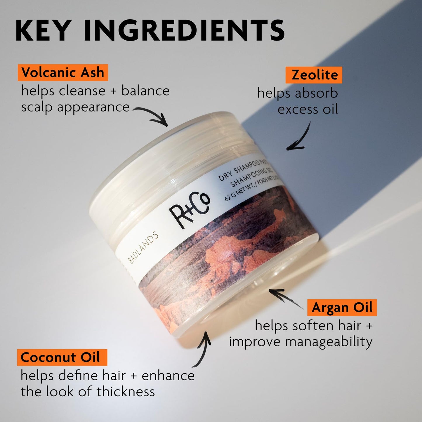 R+Co Badlands Dry Shampoo Paste – 2-in-1 Styling Paste & Dry Shampoo, Adds Volume, Absorbs Oil, Matte Texture for Second-Day Hair, Relative Paradise Fragrance, 2.2 Oz - 3 Pack