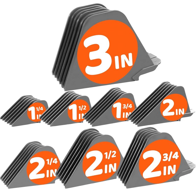 Hair Clipper Guards - 8-Piece Set for Wahl Full-Size Clippers | Gray 3-Inch Size