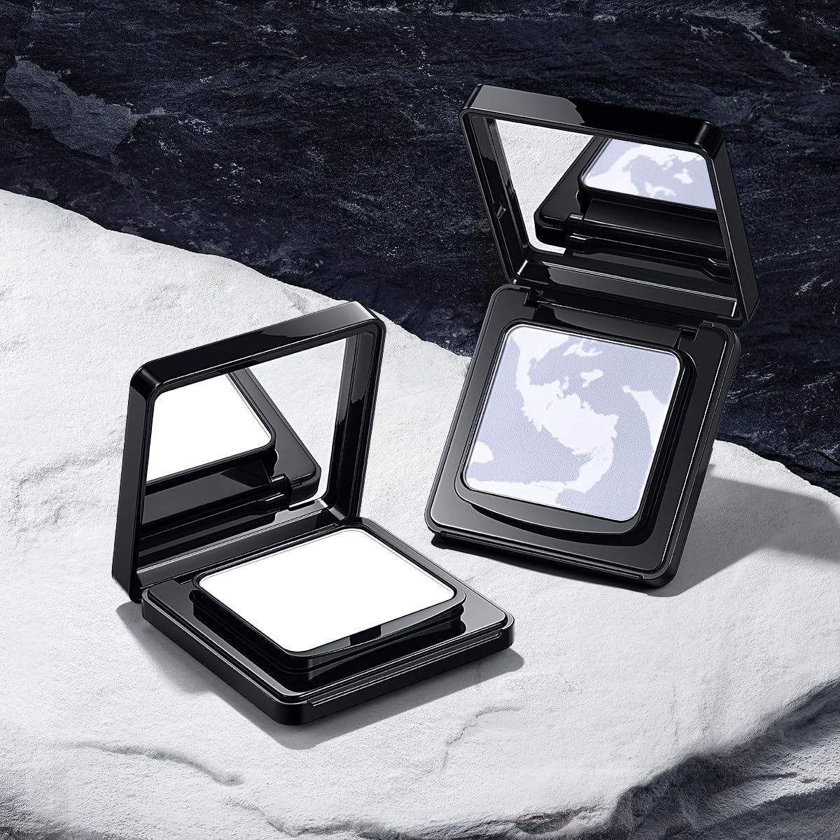 CARSLAN 1.0 Waterproof Face Pressed Powder Compact, 24H Longlasting Oil Control Pressed Setting Powder Talc-Free Makeup, Shine Free, Poreless, Smooth, 0.28Oz