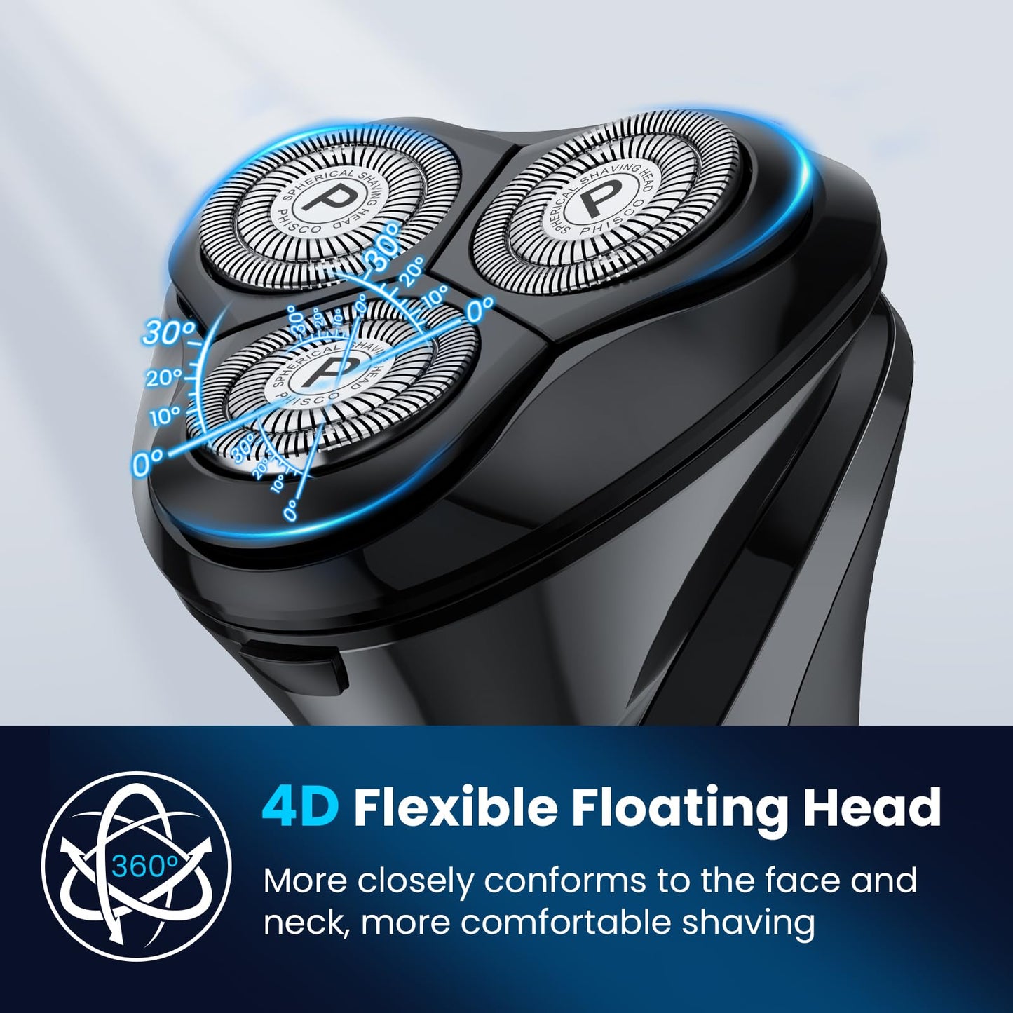 Electric Razor for Men Waterproof: Upgraded Rechargeable IPX7 Waterproof Shaver, Perfect for Men with Sensitive Skin and Travelers with Pop-Up Trimmer, Wet/Dry Shaving and Shower Use