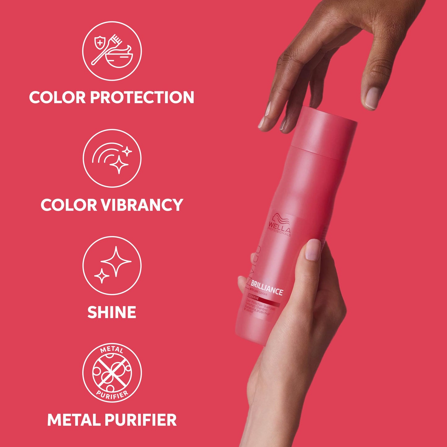 Wella Professionals Invigo Brilliance Shampoo for Coarse Hair | Color Protection & Vibrancy | 10.1 Fl Oz