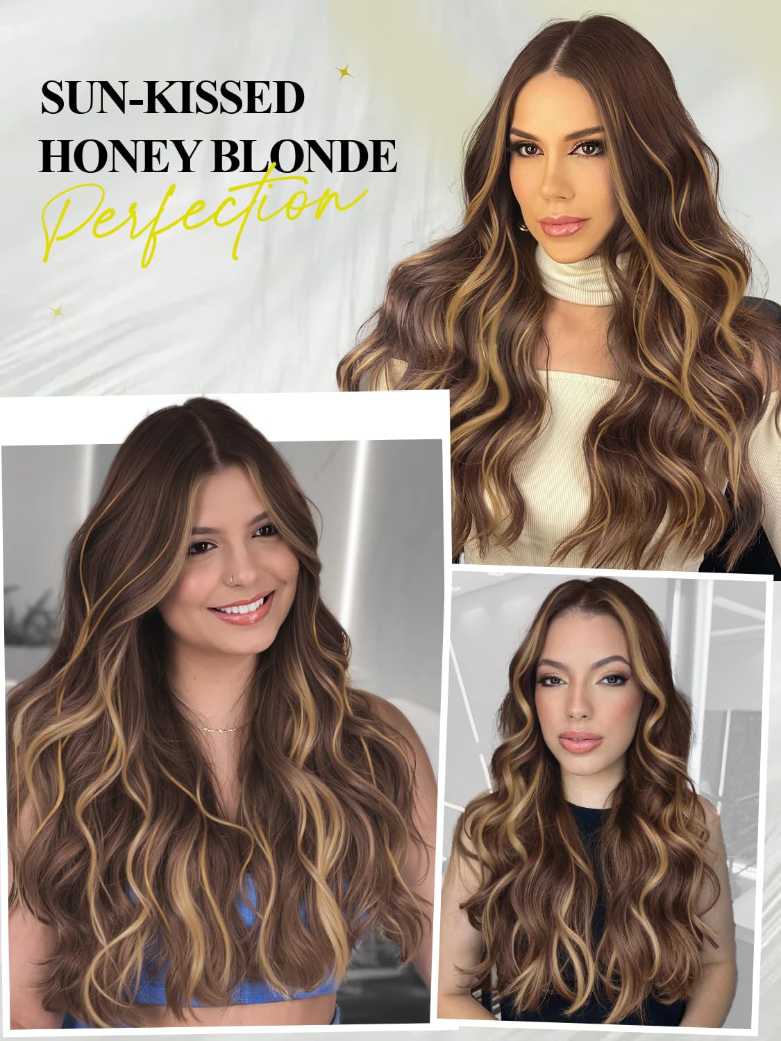 Invisible Weft Hair Extensions - Real Human Hair PU Skin Weft | Seamless T4/27 Balayage Caramel Blonde (16 Inch, 35g, 4 Pcs)