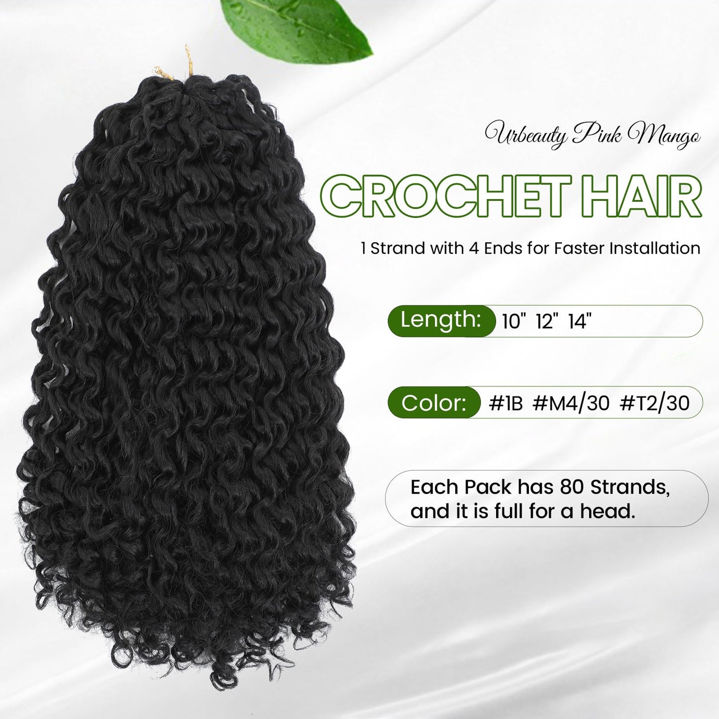 Full Head Crochet Hair for Black Women Human Hair Soft Feeling, Pink Mango Short Gogo Curl Protein Silk 80 Strands, Deep Curly Innovative 4-in-1 Strand Design Hypoallergenic Synthetic Fiber