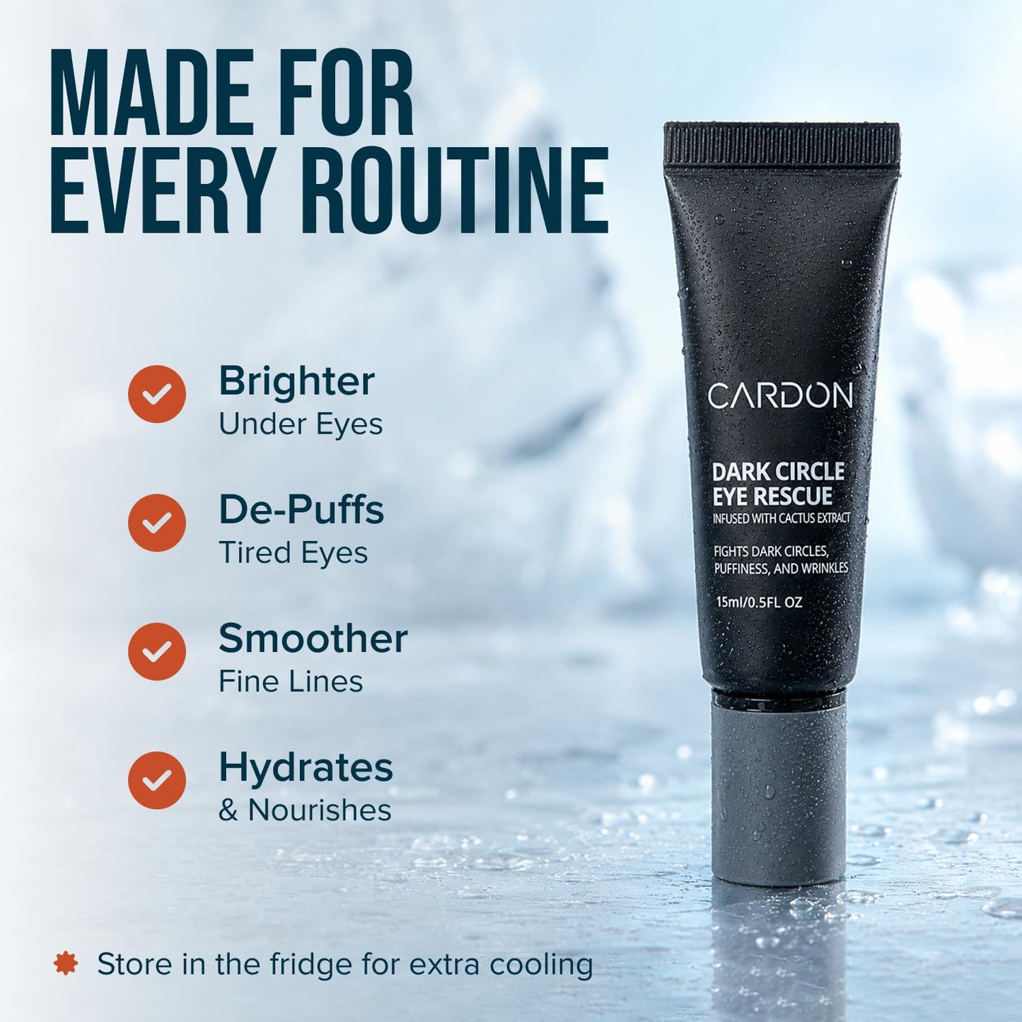 Cardon | Dark Circle Rescue for Men and Women | Under Eye Roller Eye Stick Massager for Puffy Eyes, Dark Circles, Bags, Wrinkles | Made with Peptides, Niacinamide, Hyaluronic Acid